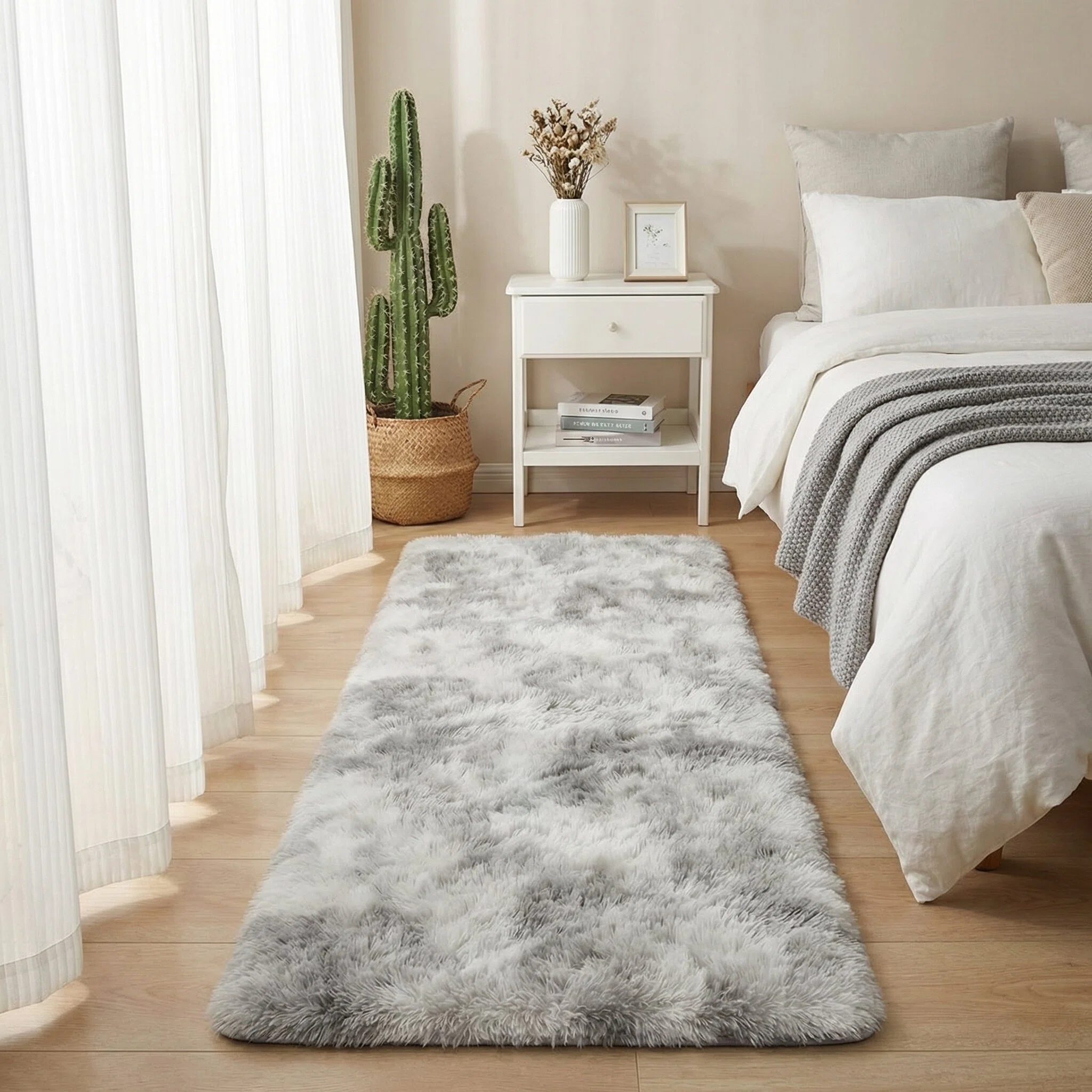 Nordic Style Tie-Dye Long Plush Rug